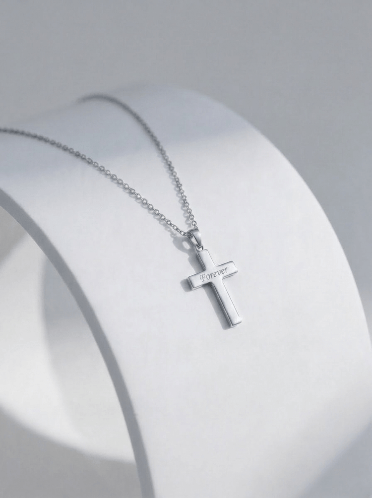 minimalist cross necklace