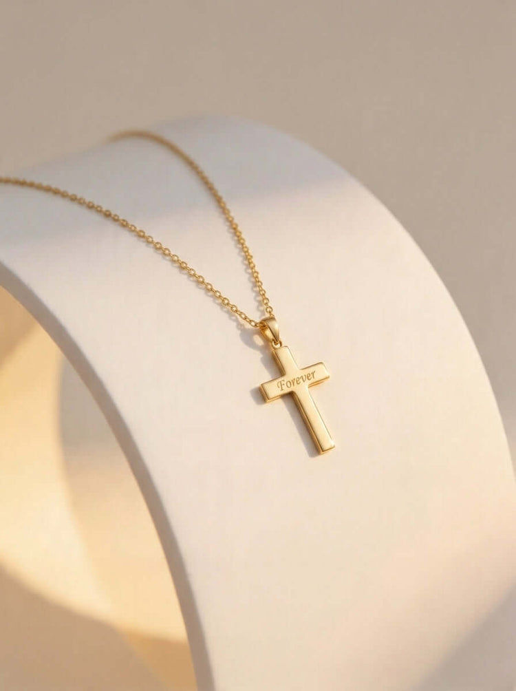 minimalist cross necklace